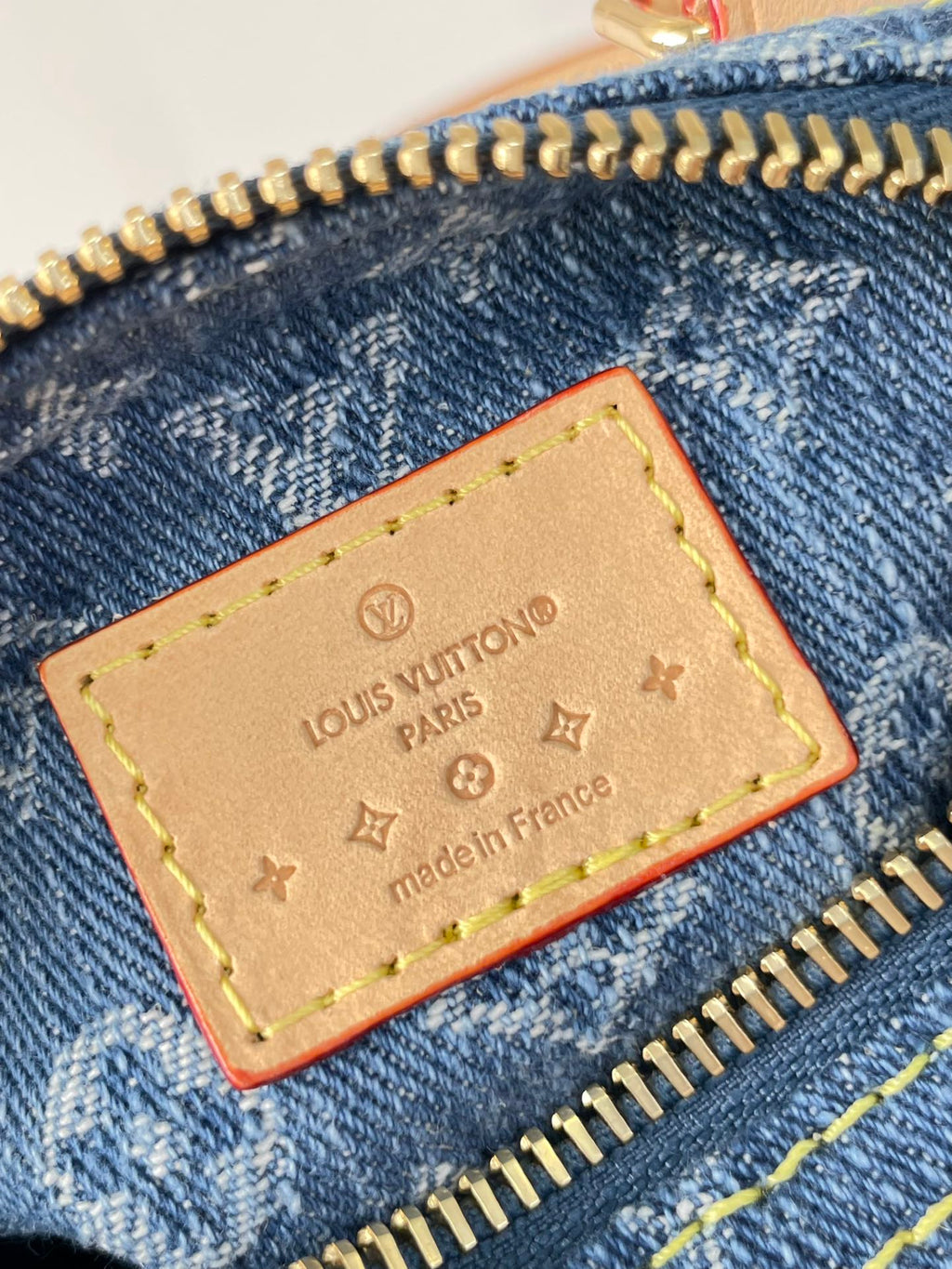 LOUIS VUITTON NANO SPEEDY 16 IN BLUE MONOGRAM DENIM GOLD HARDWARE
