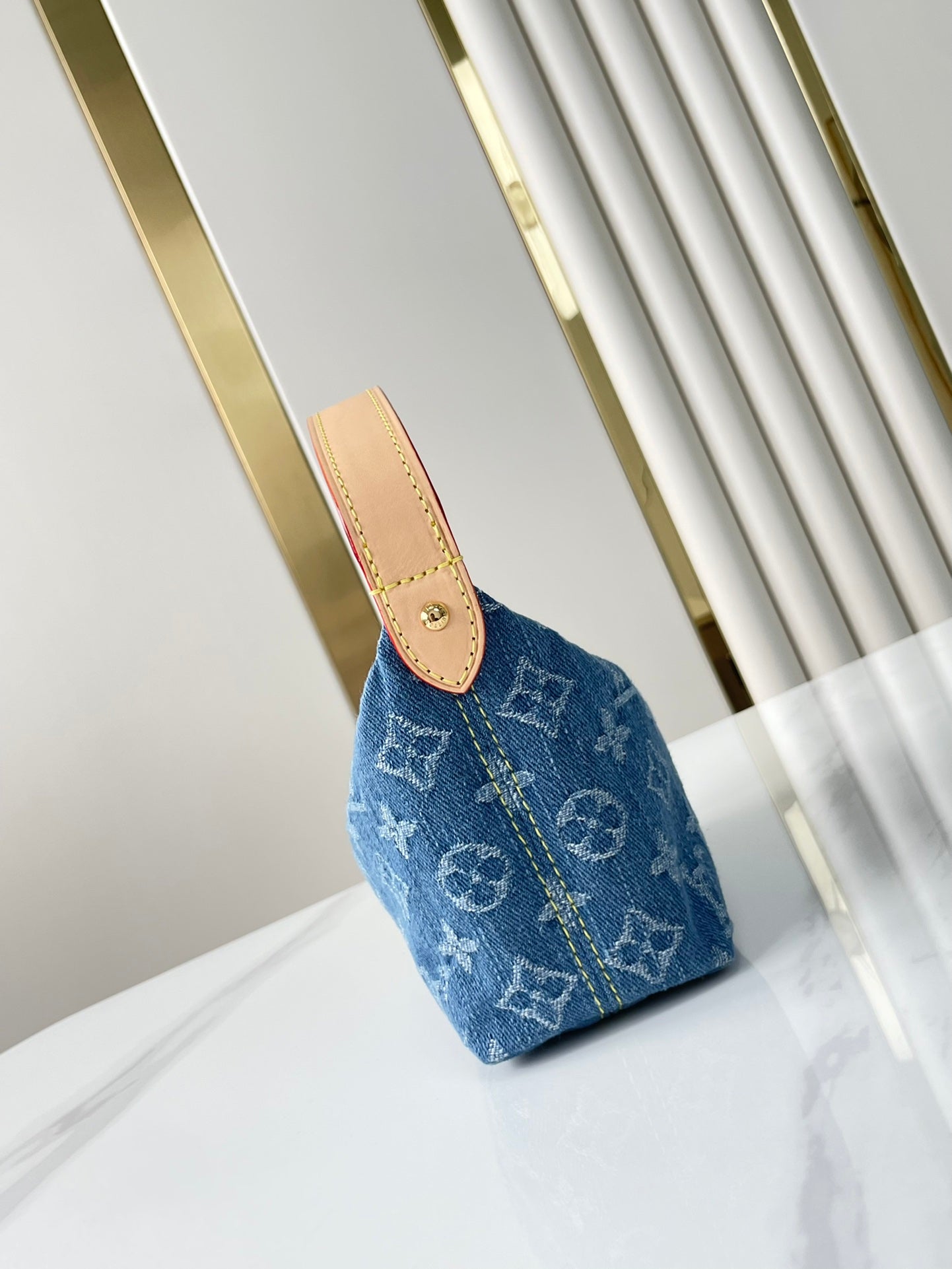 LOUIS VUITTON HILLS POCHETTE 18 IN BLUE MONOGRAM DENIM