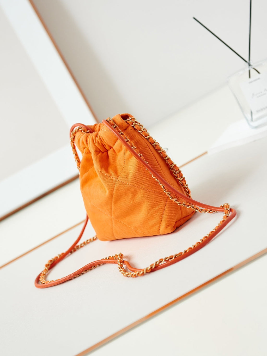 CHANEL CLASSIC MINI 20 BAG IN SAFETY ORANGE CANVAS