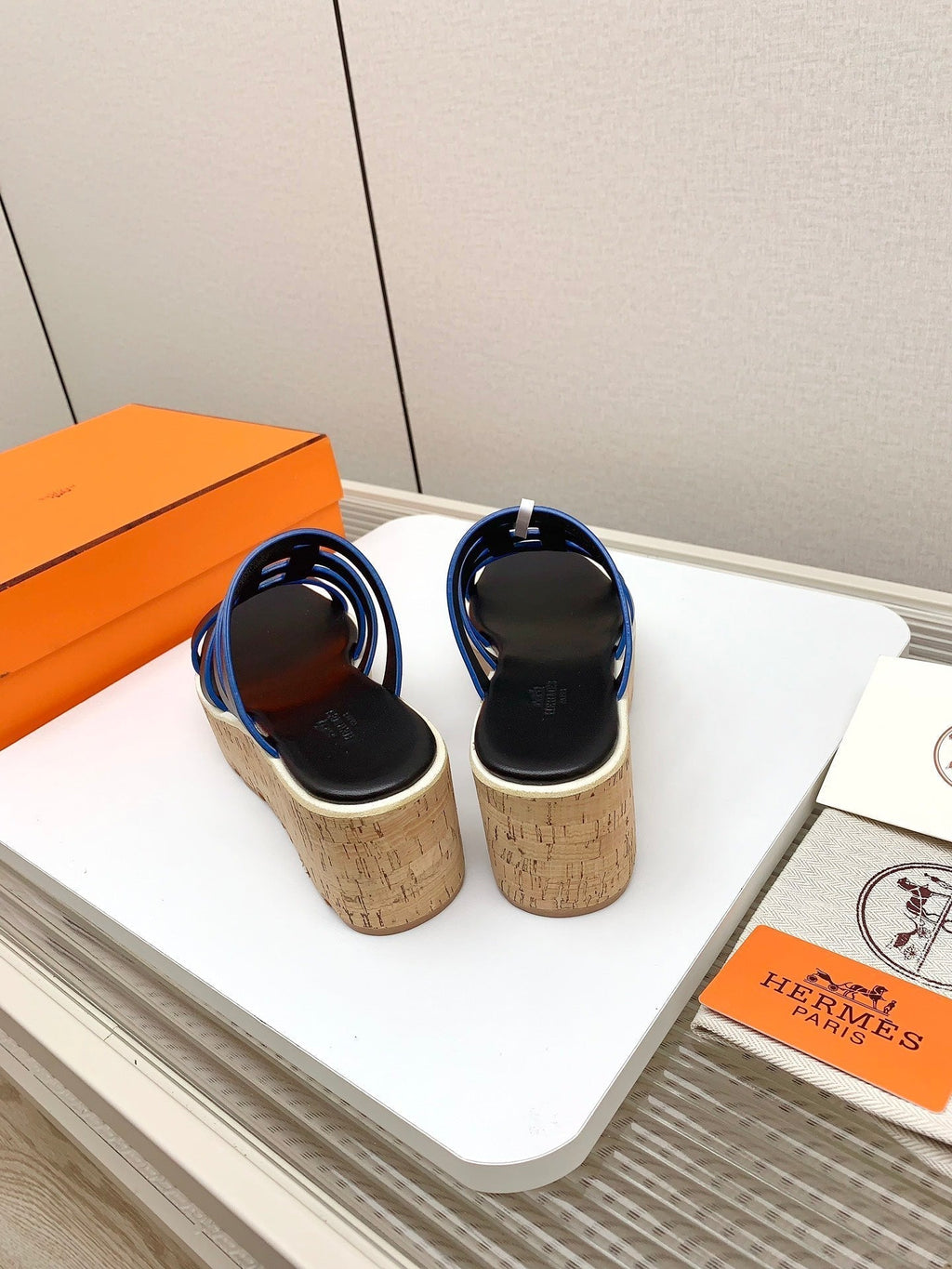 HERMES ISABELLA 30 SANDAL IN BLACK CALFSKIN