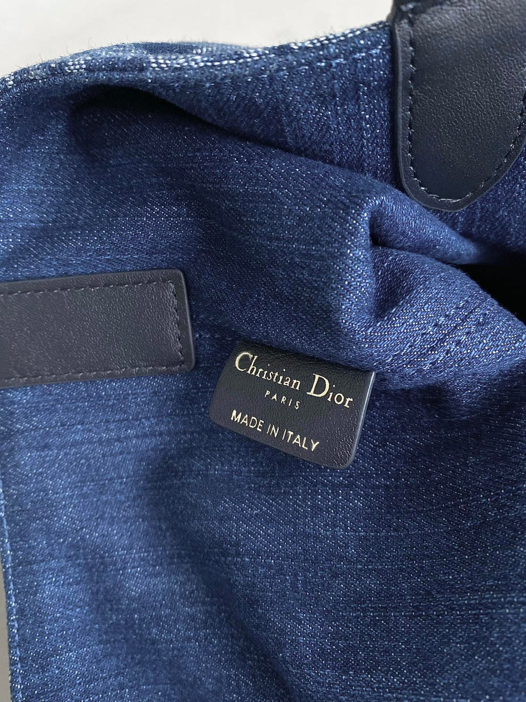 DIOR MEDIUM TOUJOURS 28 BLUE DENIM OBLIQUE JACQUARD