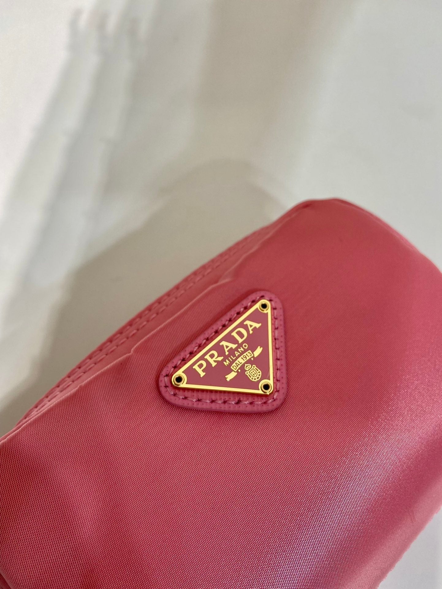 PRADA CLUTCH 12 IN CANDY PINK RE-NYLON