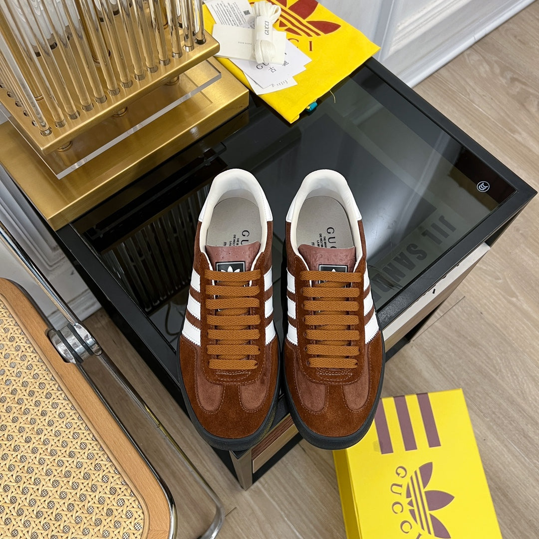 GUCCI & ADIDAS GAZELLE SNEAKER BROWN VELVET