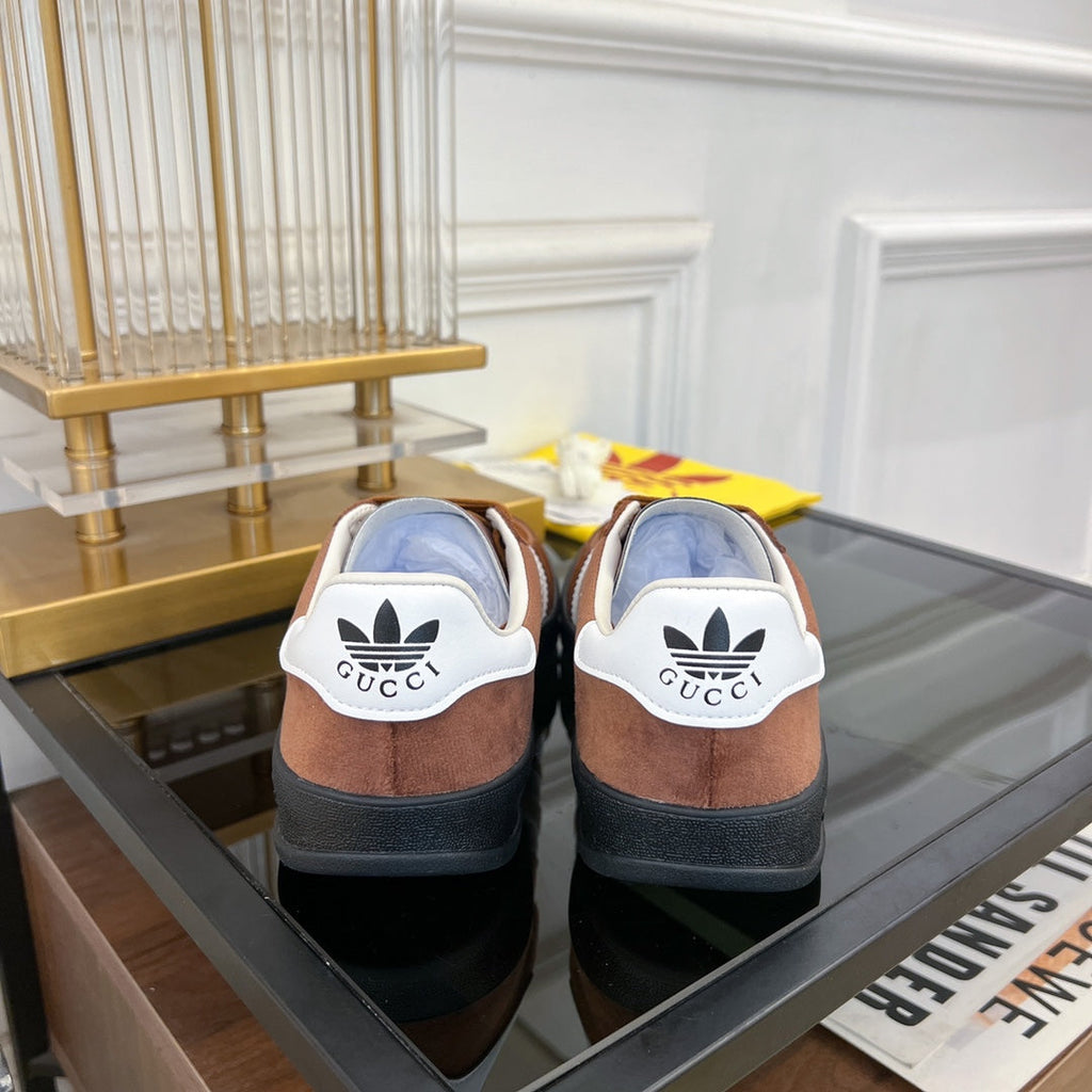GUCCI & ADIDAS GAZELLE SNEAKER BROWN VELVET