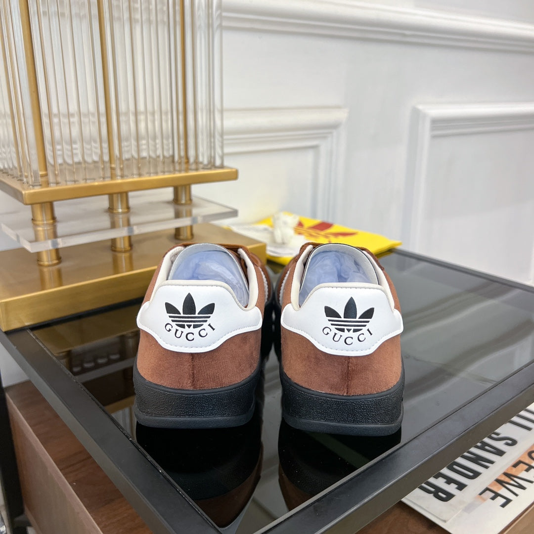 GUCCI & ADIDAS GAZELLE SNEAKER BROWN VELVET