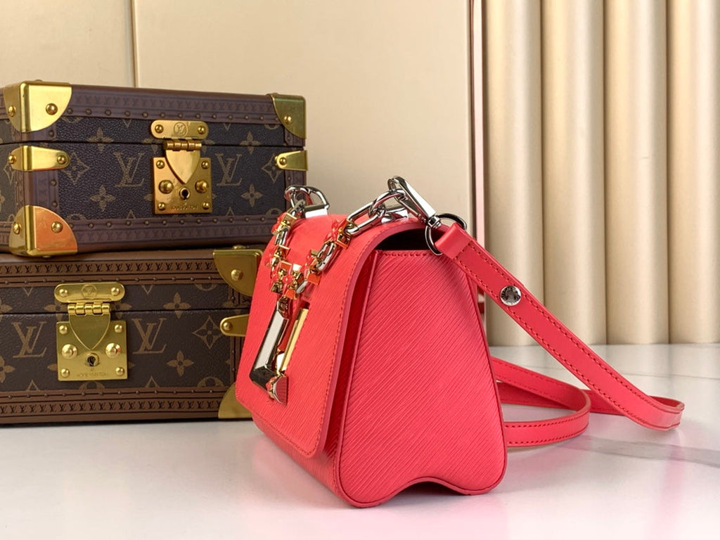 LOUIS VUITTON TWIST PM 19 IN RED EPI LEATHER GOLD AND SILVER HARDWARE