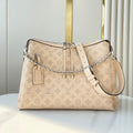 LOUIS VUITTON HAND IT ALL MM 32 IN CREAM MONOGRAM PERFORATE CALFSKIN SILVER HARDWARE