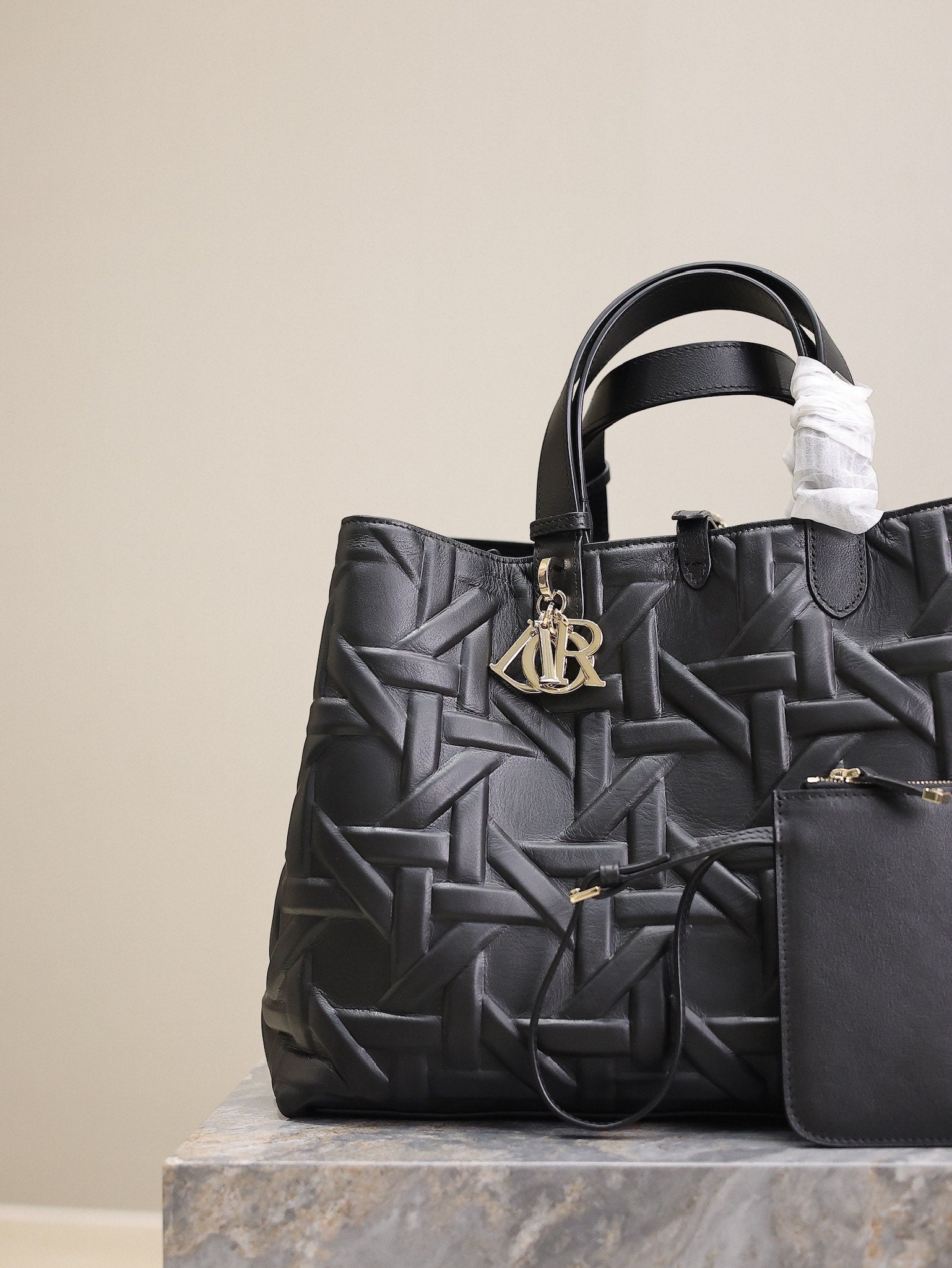 DIOR MEDIUM 37 TOUJOURS BAG IN BLACK CANNAGE GRAPHIC LAMBSKIN