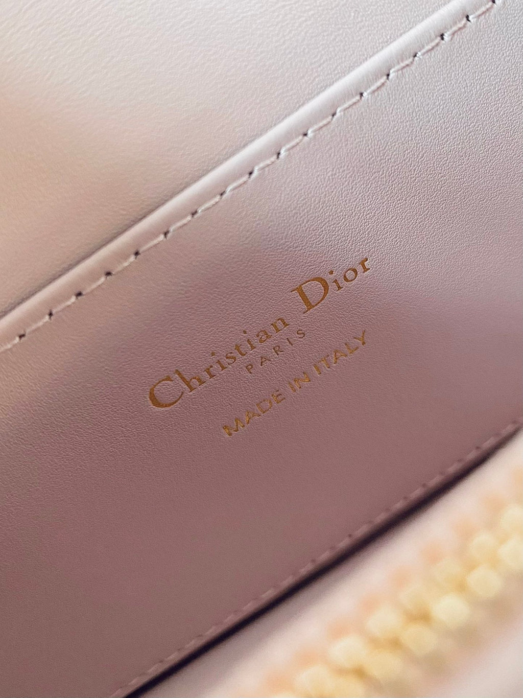 DIOR MEDIUM FLAP BAG 22 IN BABY PINK QUILTED ALLOVER CALFSKIN
