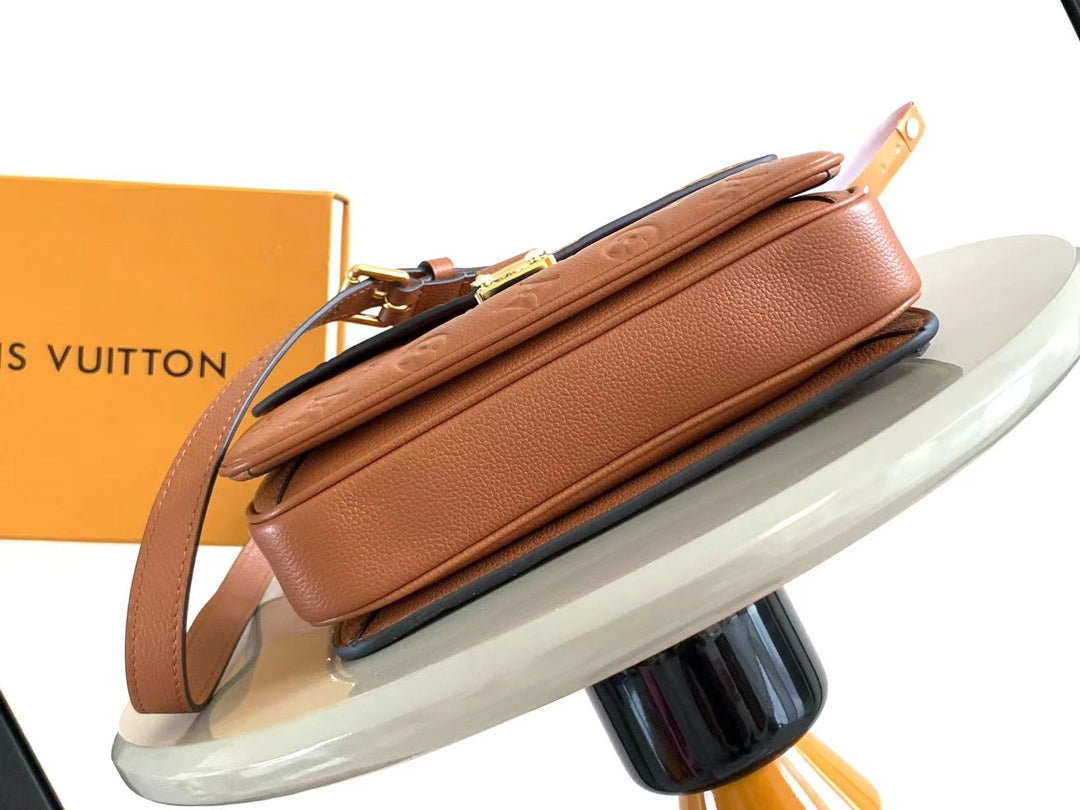 LOUIS VUITTON POCHETTE MÉTIS 25 IN COGNAC MONOGRAM EMPREINTE LEATHER GOLD HARDWARE
