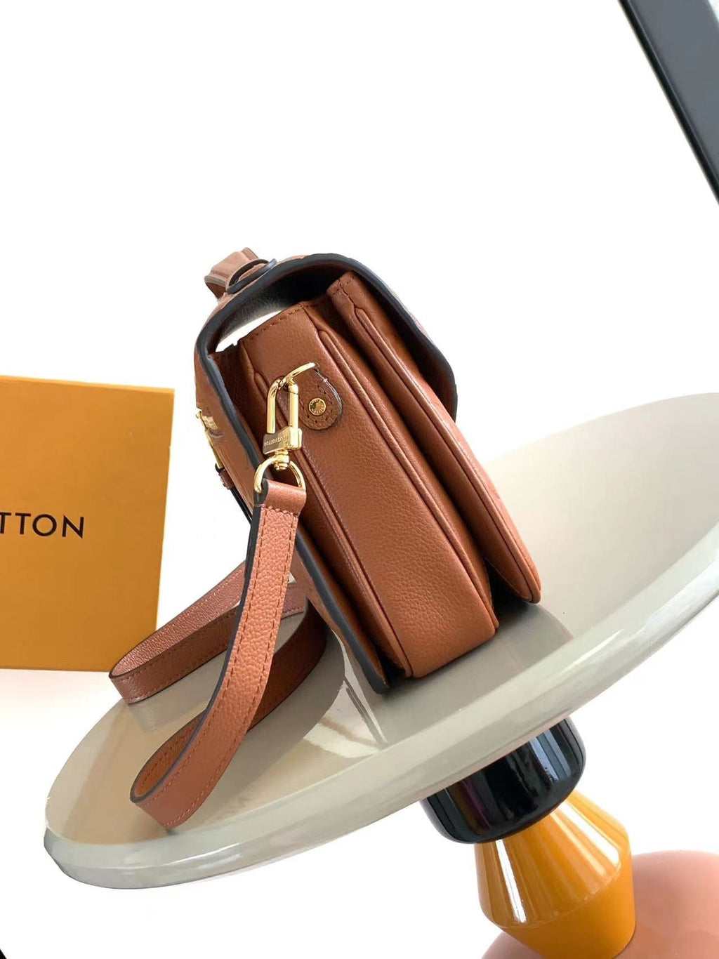 LOUIS VUITTON POCHETTE MÉTIS 25 IN COGNAC MONOGRAM EMPREINTE LEATHER GOLD HARDWARE