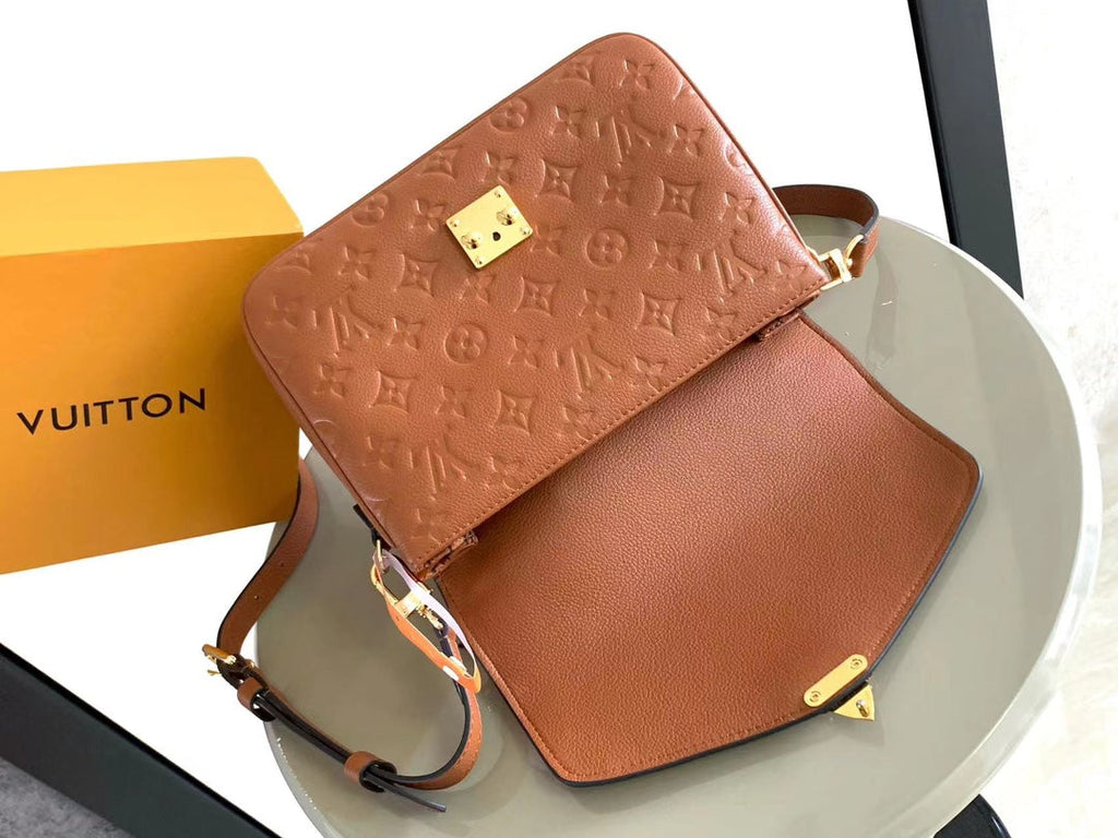 LOUIS VUITTON POCHETTE MÉTIS 25 IN COGNAC MONOGRAM EMPREINTE LEATHER GOLD HARDWARE