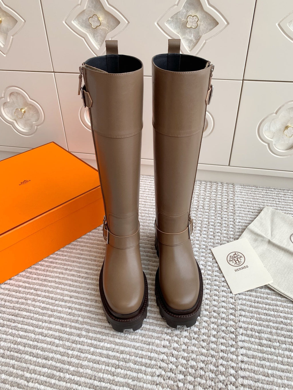 HERMES JAIME BOOT IN CEDAR BROWN CALFSKIN
