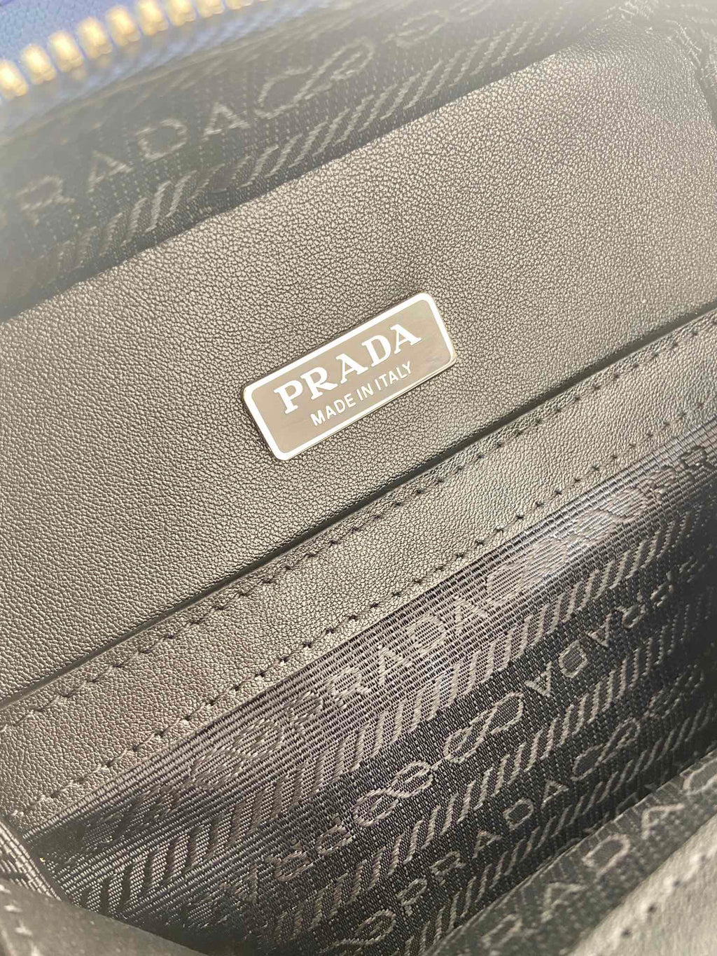 PRADA CHEST BAG 20 IN CLASSIC BLUE SAFFIANO LEATHER