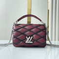 LOUIS VUITTON GO-14 PM 20 IN BORDEAUX RED QUILTED LAMBSKIN GOLD HARDWARE