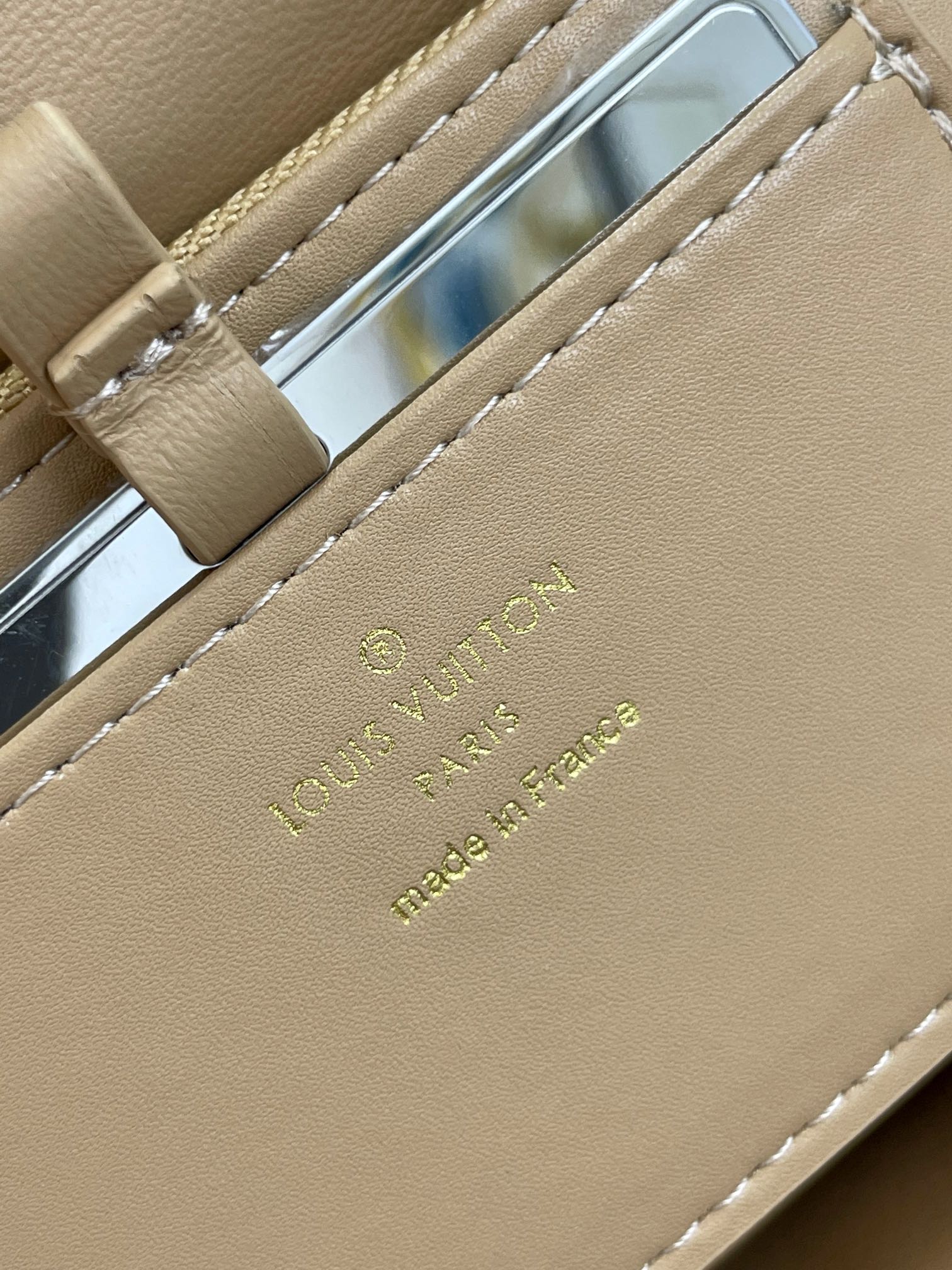 LOUIS VUITTON GO-14 PM 20 IN LIGHT FAWN QUILTED LAMBSKIN GOLD HARDWARE