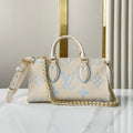 LOUIS VUITTON ONTHEGO 25 IN CREAM BLUE CALFSKIN GOLD HARDWARE
