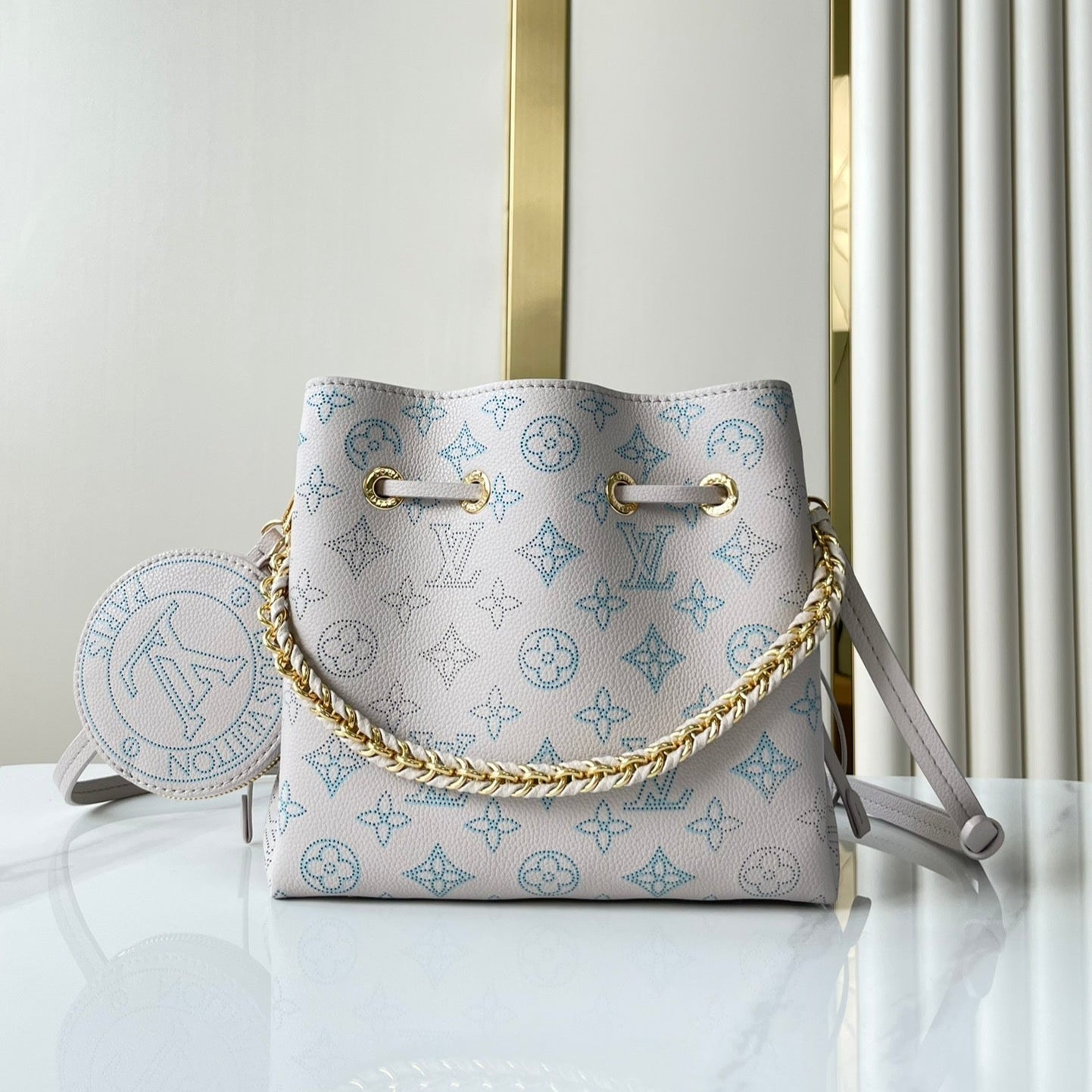 LOUIS VUITTON BELLA 22 IN BLUME PERFORATED CALFSKIN GOLD HARDWARE