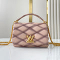 LOUIS VUITTON GO-14 MM 23 IN LIGHT PINK QUILTED LAMBSKIN GOLD HARDWARE