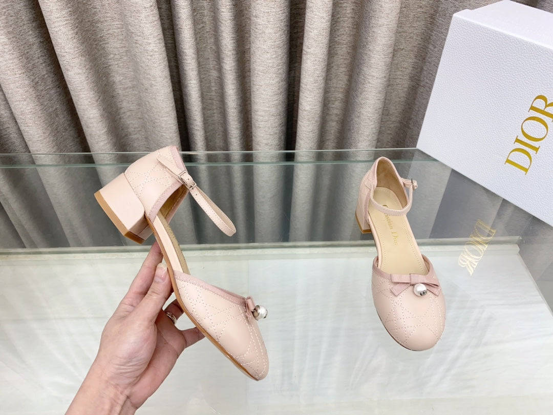 DIOR PEARL MARY JANE PUMP IN LIGHT PINK LAMBSKIN 30 MM