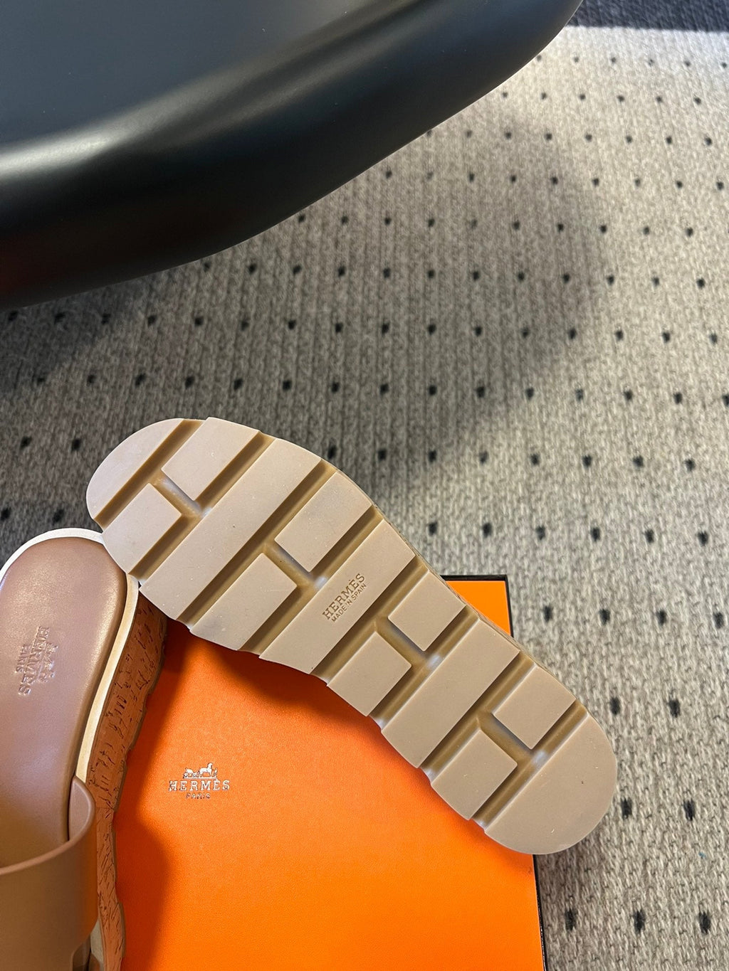 HERMES EZE SANDAL 85 MM IN BRONZE BROWN CALFSKIN