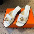 HERMES ILOT 55 MM SANDAL IN WHITE CALFSKIN