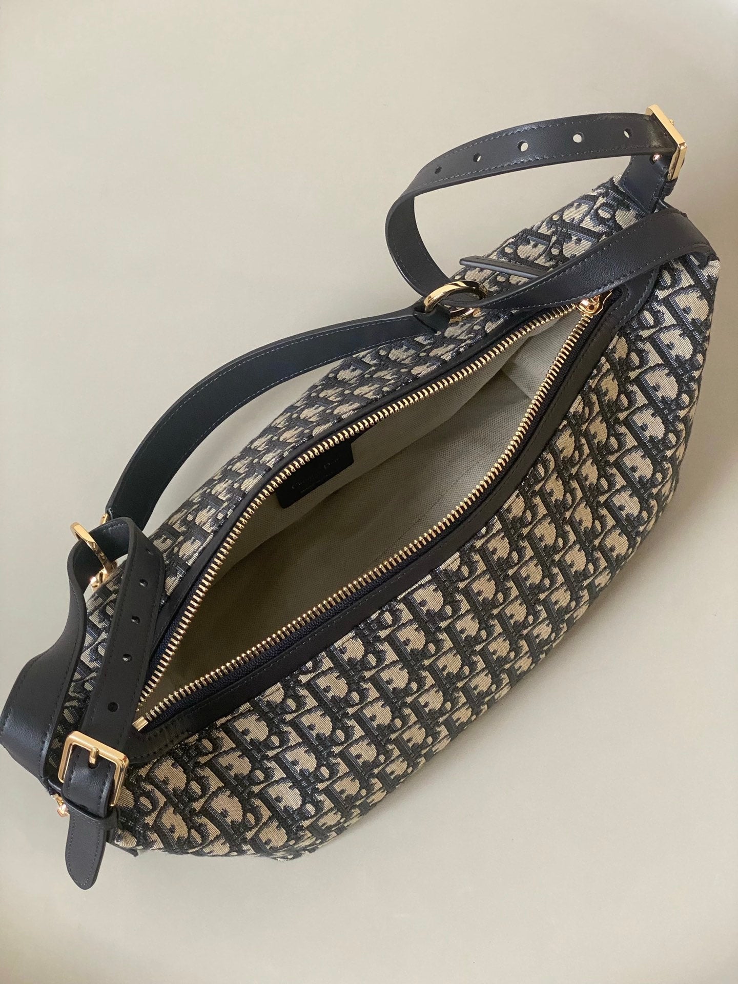 DIOR LARGE D-JOURNEY SHOULDER BAG 33 IN BLACK MONOGRAM OBLIQUE JACQUARD