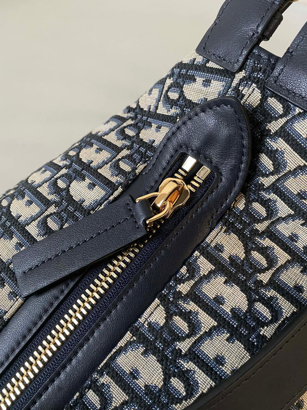 DIOR LARGE D-JOURNEY SHOULDER BAG 33 IN BLACK MONOGRAM OBLIQUE JACQUARD