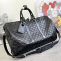 LOUIS VUITTON KEEPALL 45 BANDOULIERE BLACK EMPREINTE INFINI