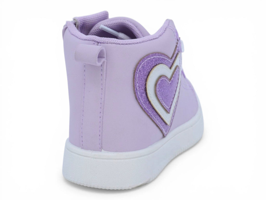 Toddler Purple Hearts Hi Top Sneaker