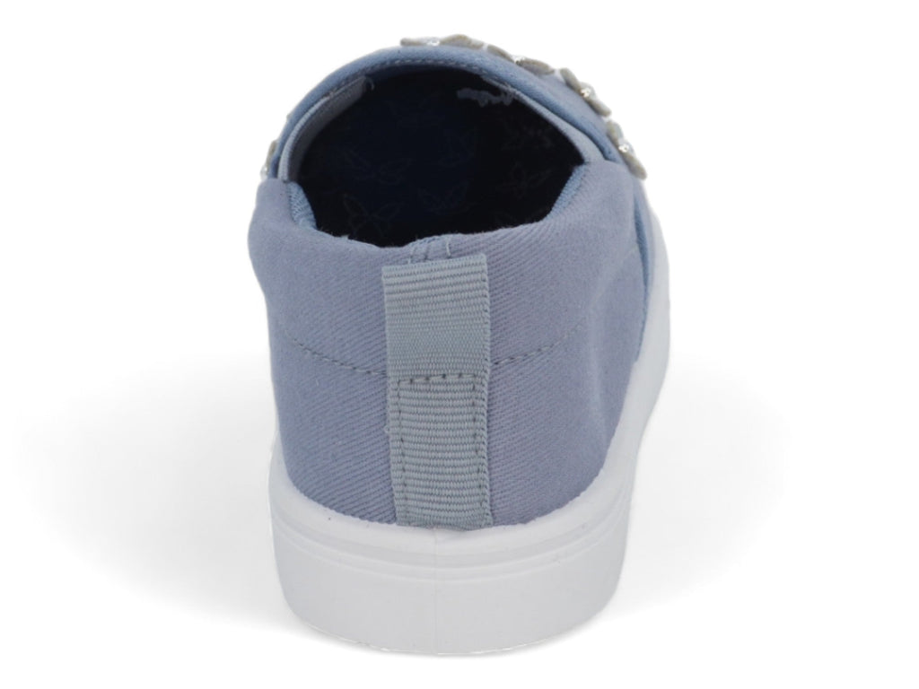 Girls` Denim Flower Slip On
