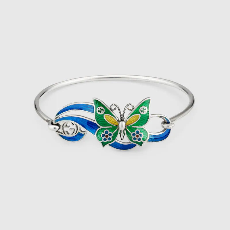 Double Gucci Interlocking Gucci & Butterfly Bracelet