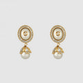 18K Double Gucci Flower Pearl Earrings