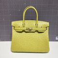 HERMES BIRKIN 30CM LIME OSTRICH LEATHER GOLD HARDWARE