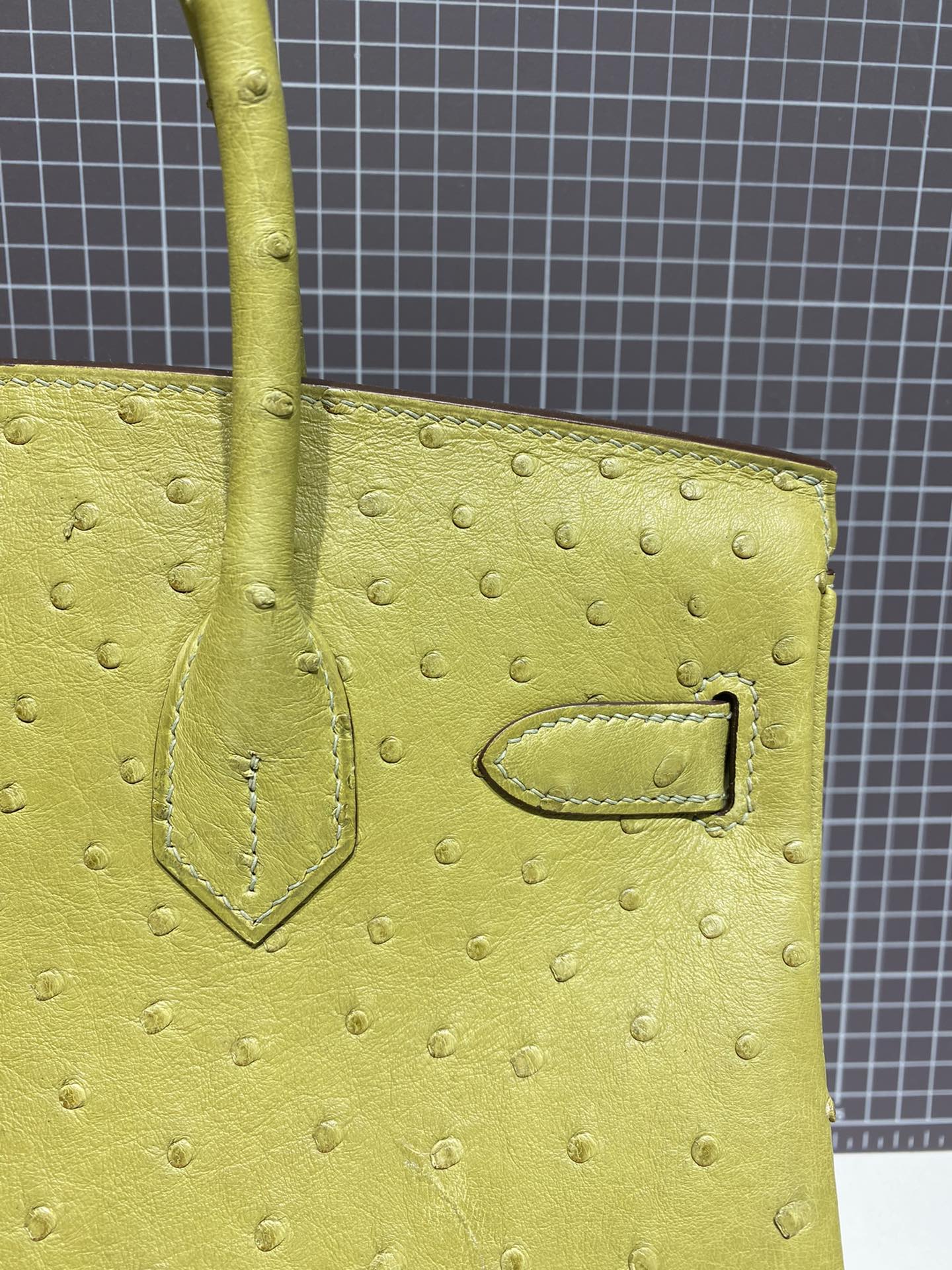 HERMES BIRKIN 30CM LIME OSTRICH LEATHER GOLD HARDWARE