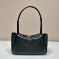 PRADA 28 LARGE BLACK CALFSKIN HANDBAG