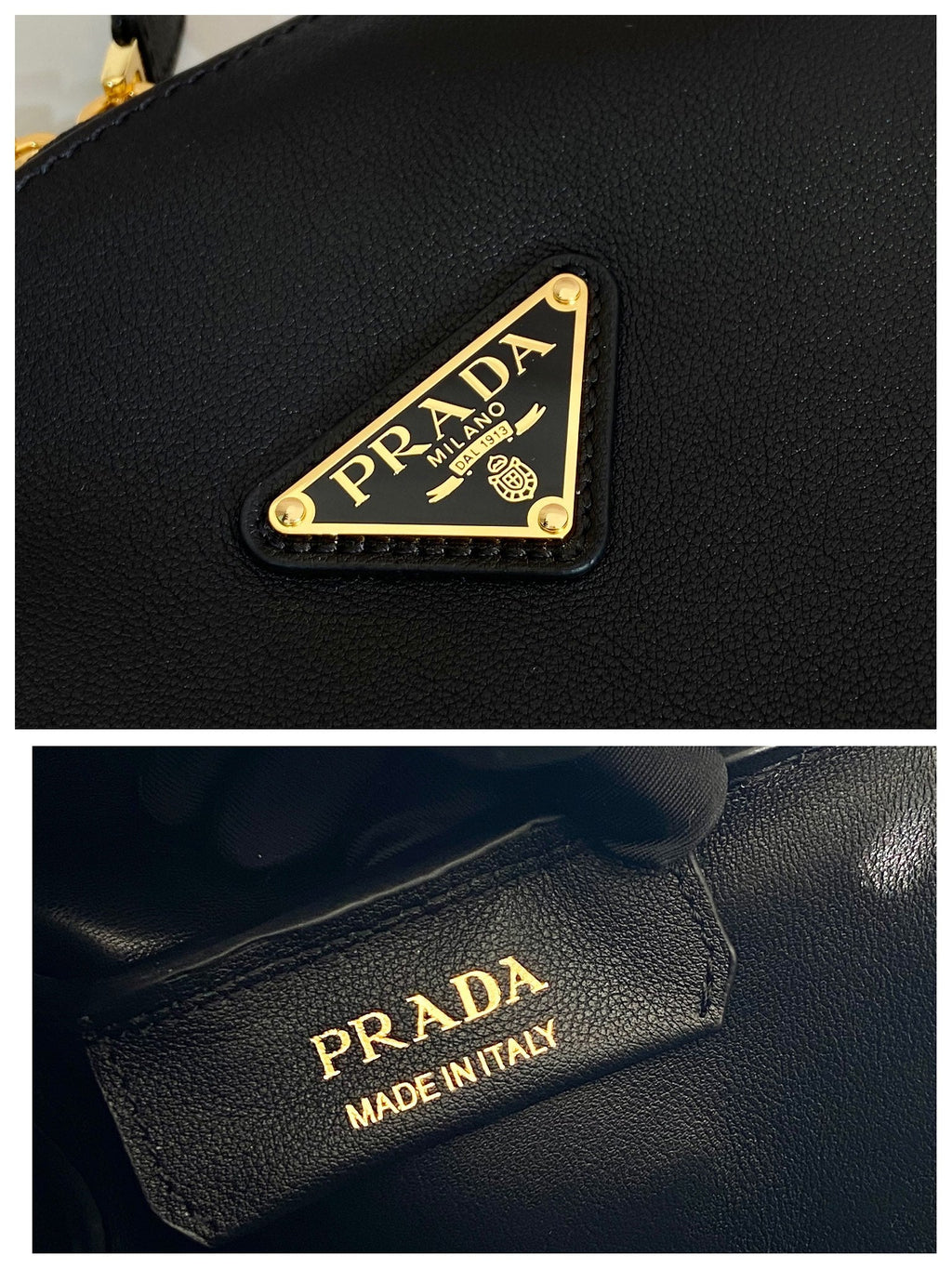 PRADA 28 LARGE BLACK CALFSKIN HANDBAG