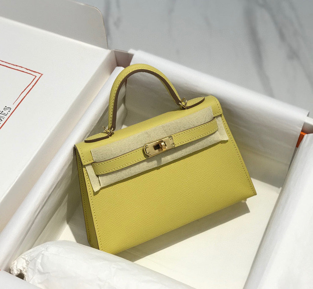 HERMES KELLY MINI 20 YELLOW EPSOM GOLD HARDWARE