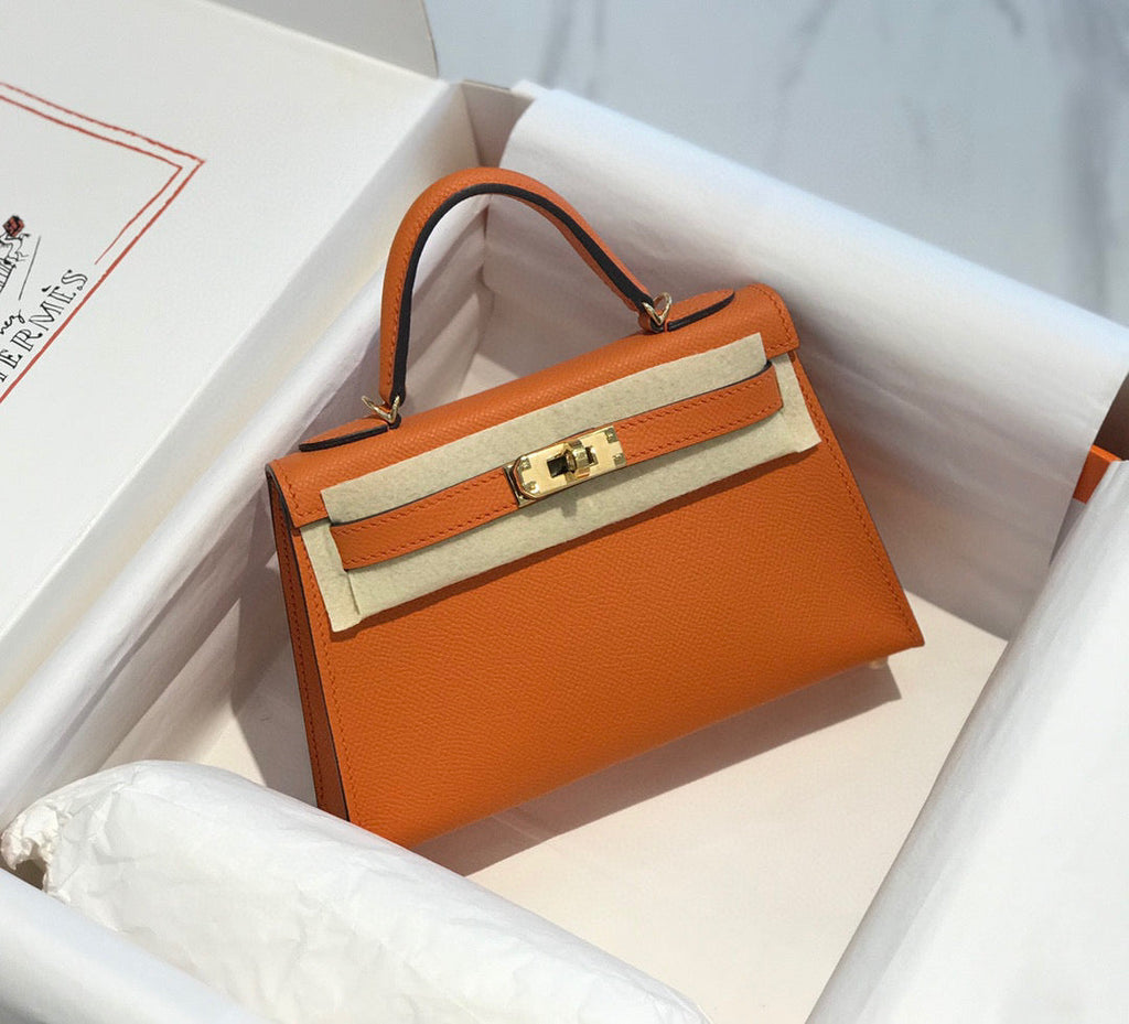 HERMES KELLY MINI 20 ORANGE EPSOM GOLD HARDWARE