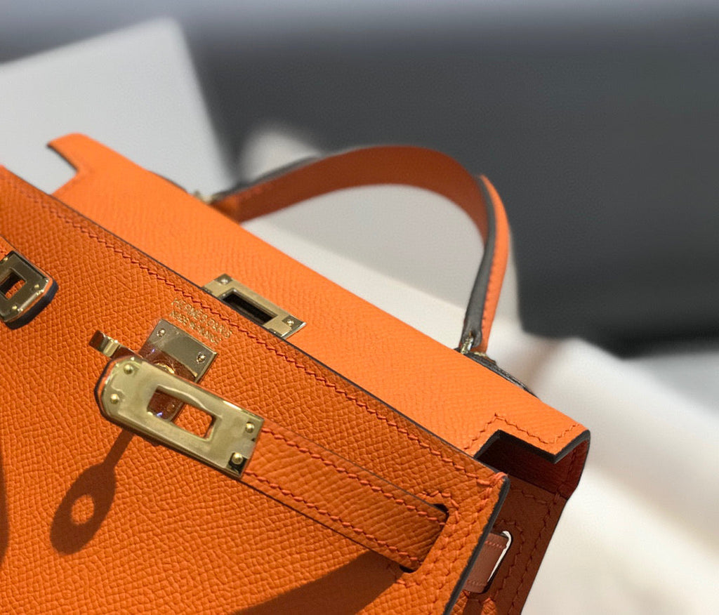 HERMES KELLY MINI 20 ORANGE EPSOM GOLD HARDWARE