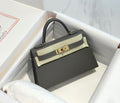 HERMES KELLY MINI 20 DARK GREY EPSOM GOLD HARDWARE