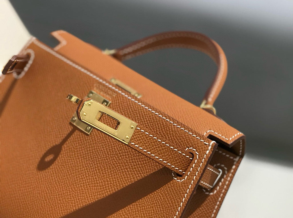 HERMES KELLY MINI 20 GOLDEN BROWN EPSOM GOLD HARDWARE