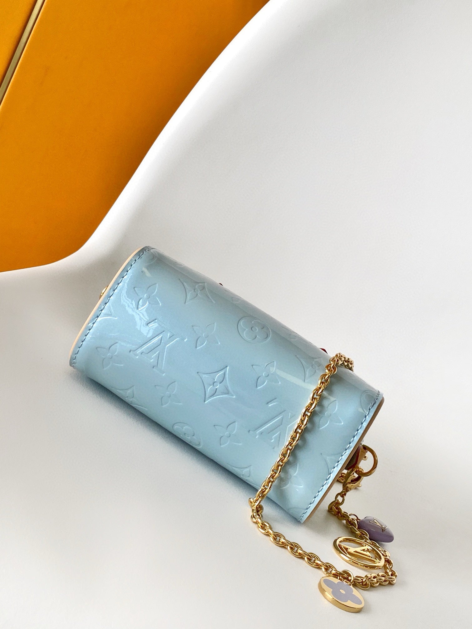LOUIS VUITTON NANO SPEEDY 16 IN PASTEL MONOGRAM VERNIS GOLD HARDWARE