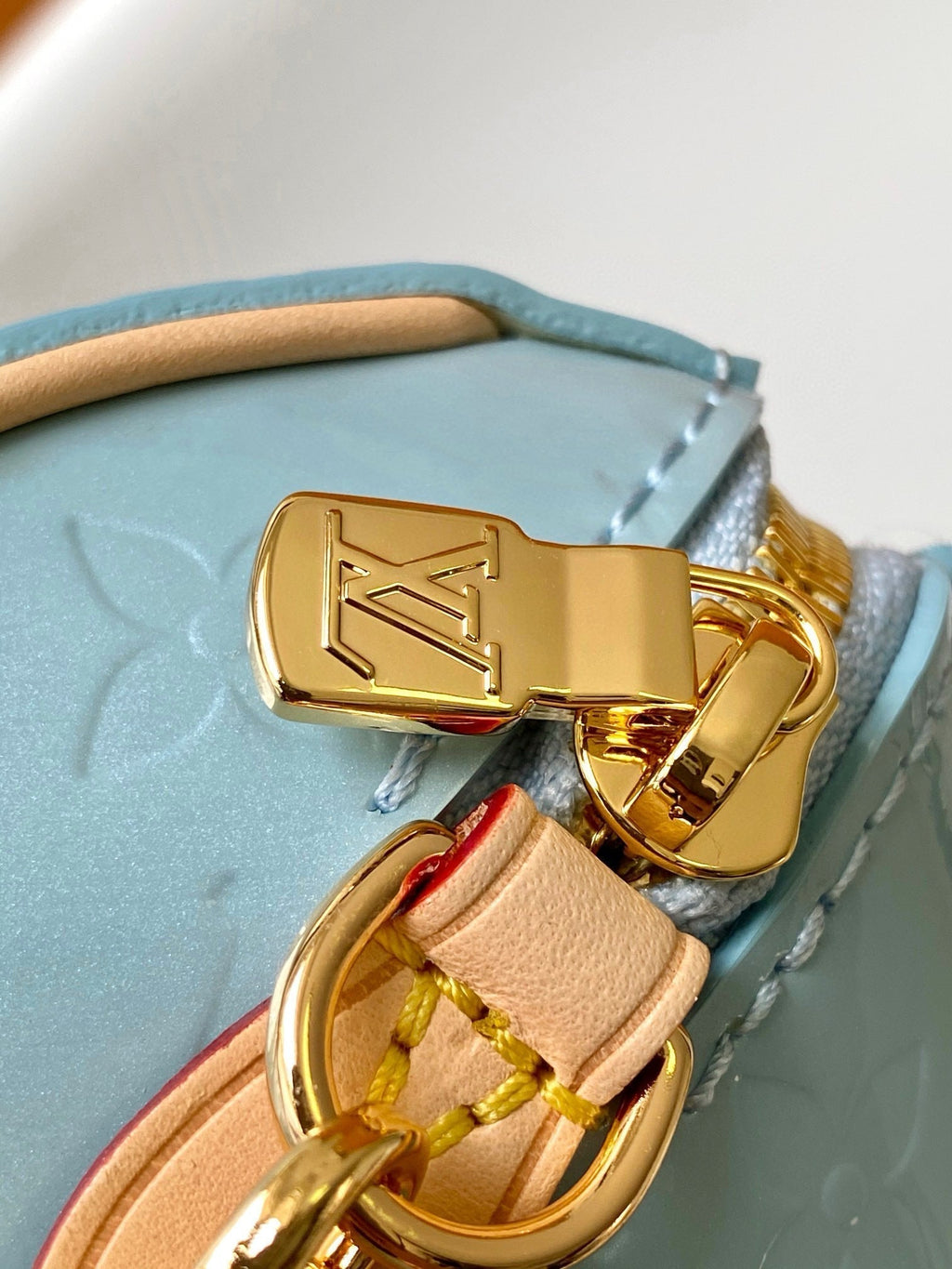 LOUIS VUITTON NANO SPEEDY 16 IN PASTEL MONOGRAM VERNIS GOLD HARDWARE