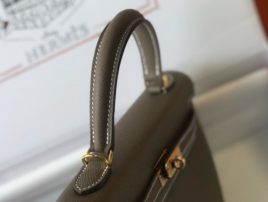 HERMES KELLY 25 ETOUPE EPSOM LEATHER GOLD HARDWARE