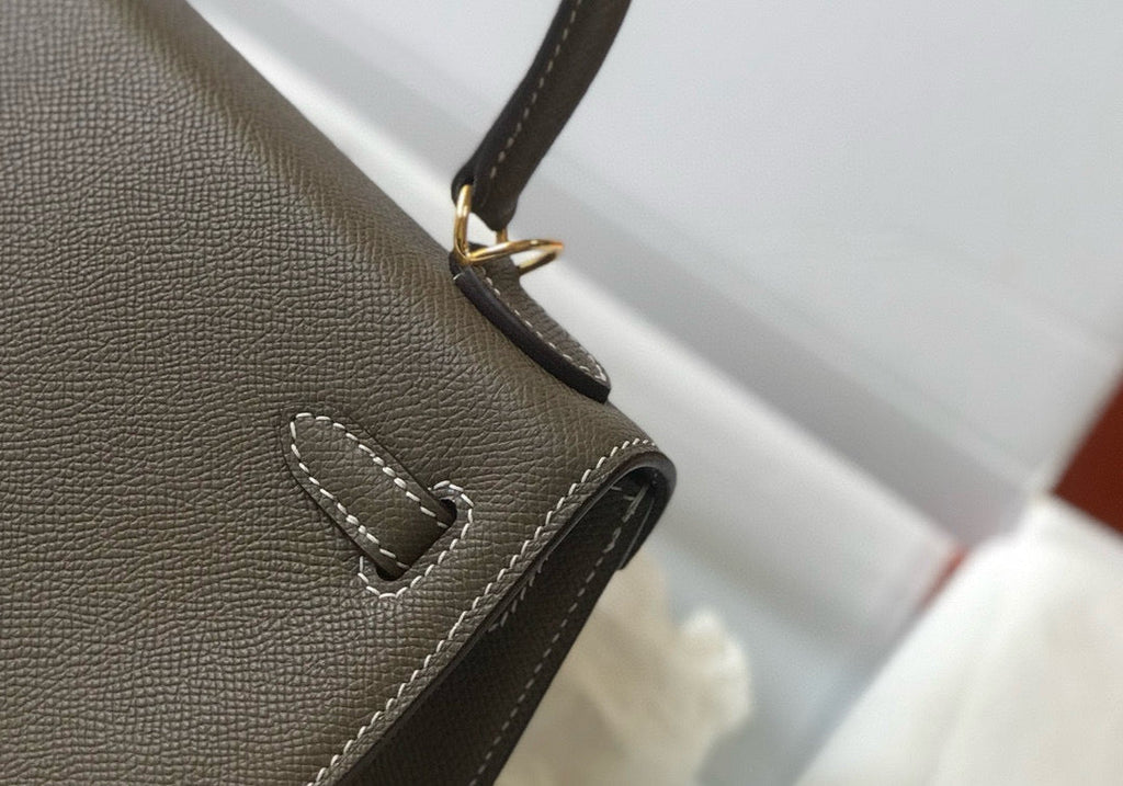 HERMES KELLY 25 ETOUPE EPSOM LEATHER GOLD HARDWARE