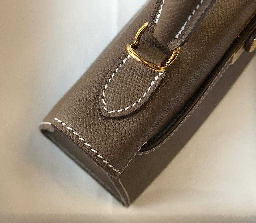 HERMES KELLY 25 ETOUPE EPSOM LEATHER GOLD HARDWARE