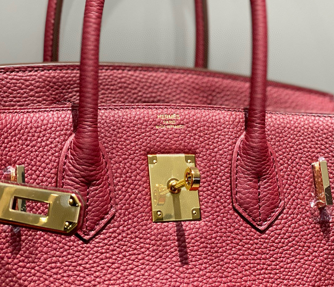 HERMES BIRKIN 25CM BURGUNDY CALFSKIN GOLD HARDWARE