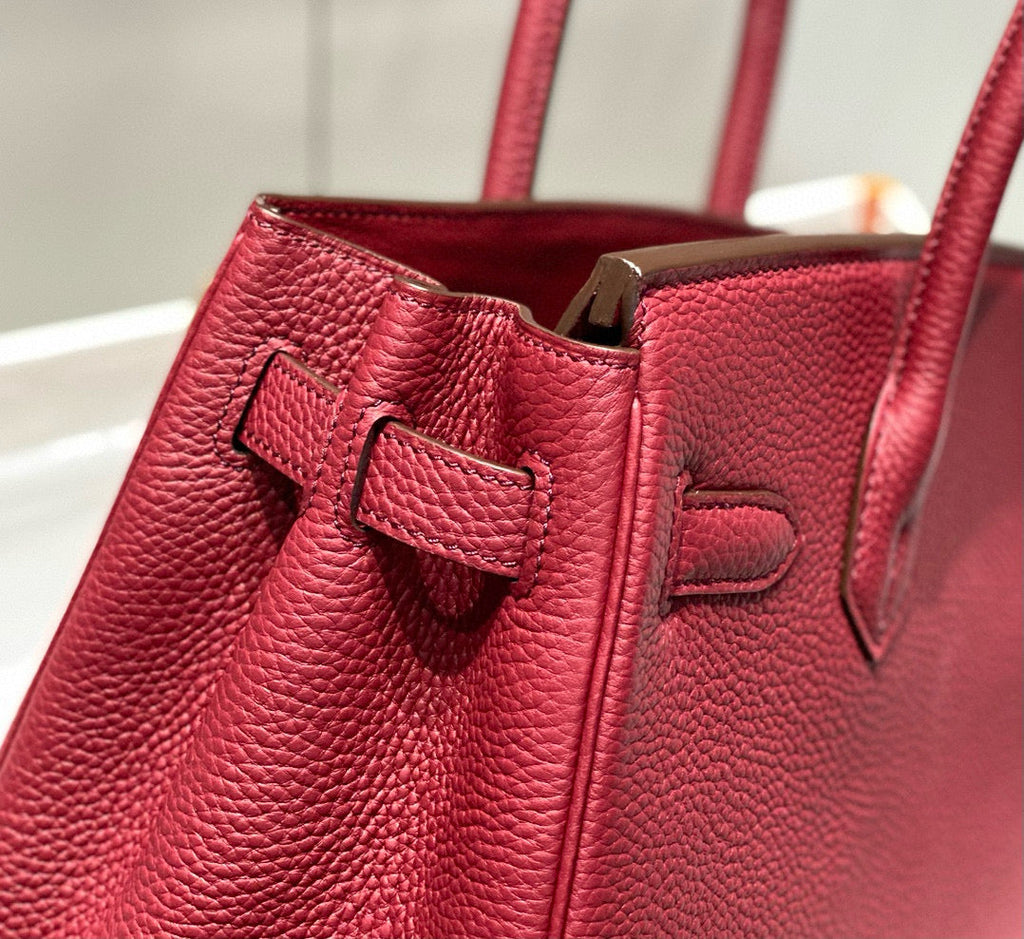 HERMES BIRKIN 25CM BURGUNDY CALFSKIN GOLD HARDWARE