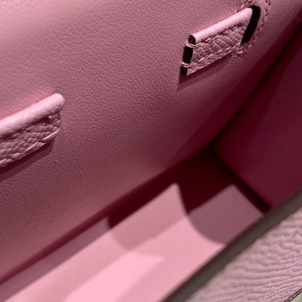 HERMES KELLY DOLL PICTO MINI 18 PINK MIX BROWN CALFSKIN